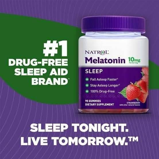 อาหารเสริมเมลาโทนิน Natrol Gummies Melatonin 10 mg. ขนาด 140 ชิ้น