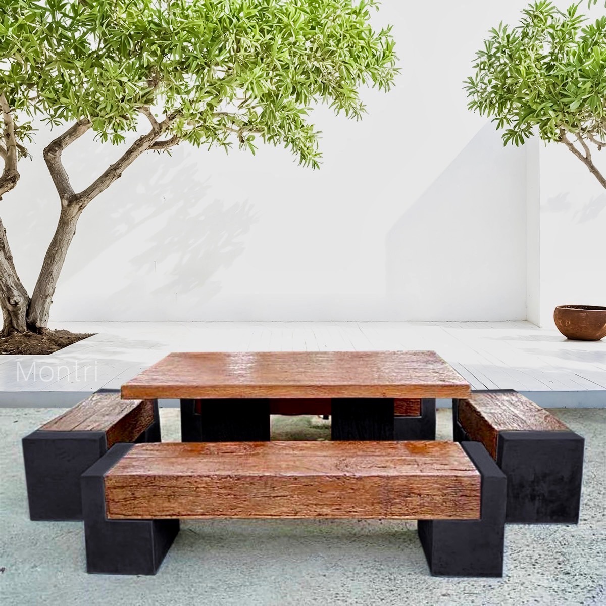 โต๊ะกลางแจ้ง ชุด 12 ที่นั่ง ขนาด 180 cm. สื่อถึงความทันสมัยไร้ขอบเขต เน้นความหรูหราและการใช้งานกลางแจ้ง