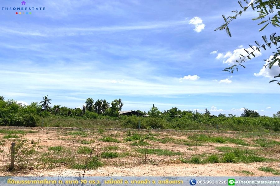 📣 ที่ดินบางคล้าสวย 70 ตร.ว. ใกล้ถนนใหญ่ บรรยากาศดี พร้อมใช้ทันที ต.เสม็ดใต้ อ.บางคล้า จ.ฉะเชิงเทรา The Best ! | โทร. 085-992-9228