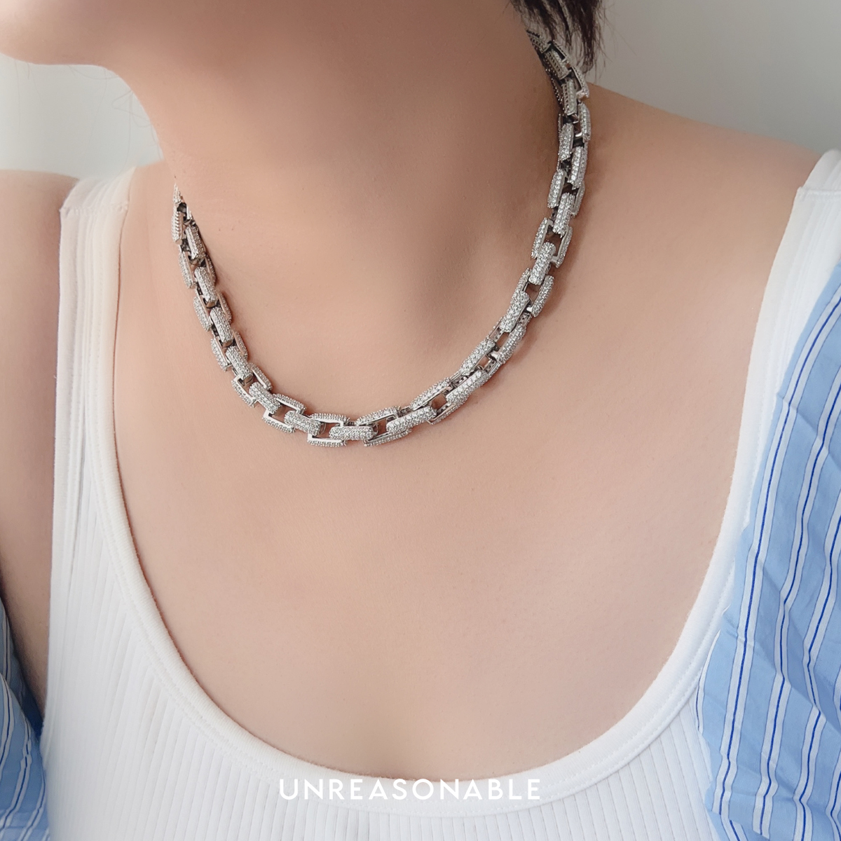 สร้อยคอเพชร CZ สุดวิ้ง สวยหรูดูแพงเป็นที่สุด UA1011-01 Unreasonable Accessories