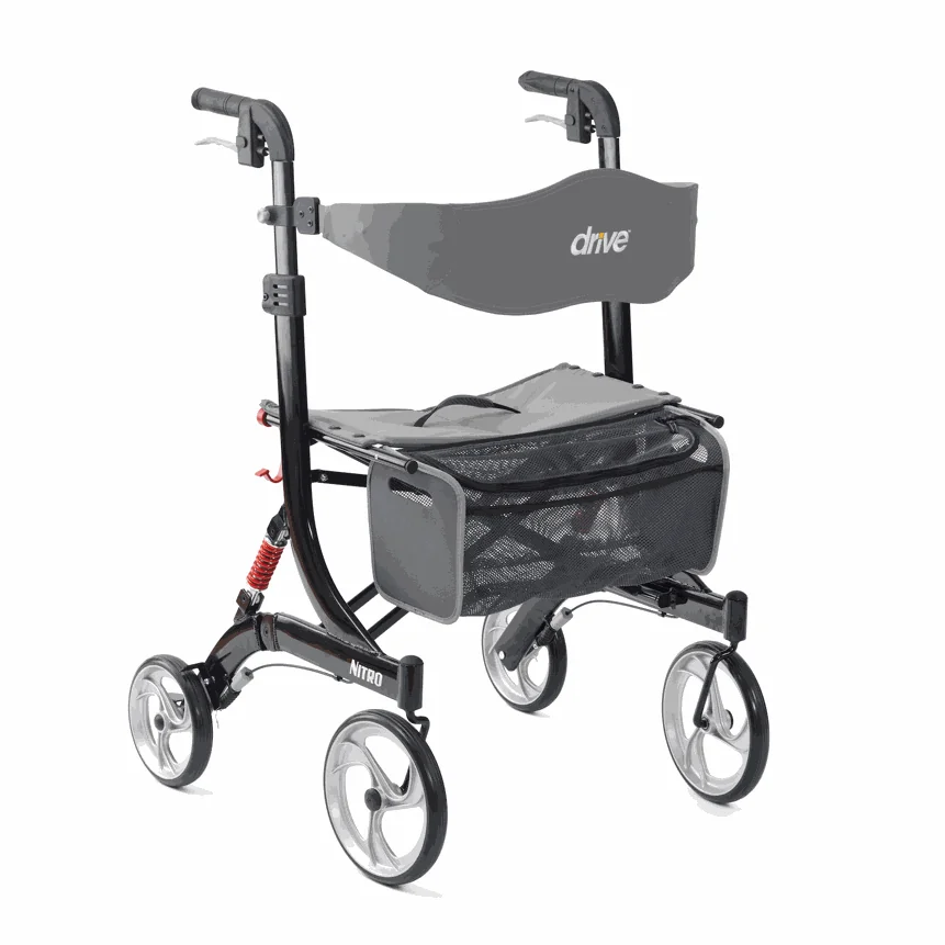 Nitro Rollator แบรนด์ Drive Medical (Debilbiss) วอล์คเกอร์ 4 ล้อ อุปกรณ์ช่วยพยุงเดิน อุปกรณ์ฝึกเดิน
