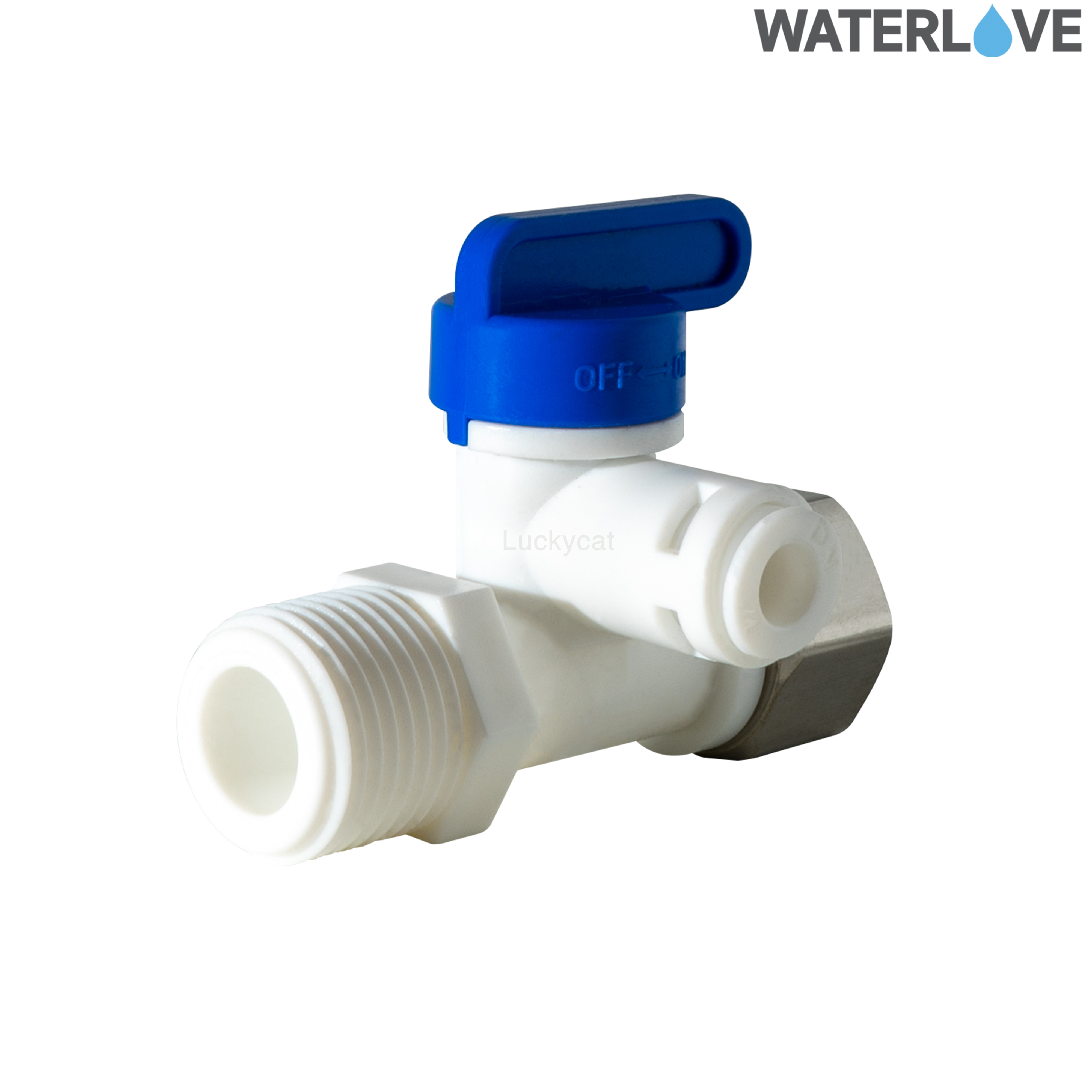 บอลวาล์ว 3 ทาง - เกลียวนอก 4 หุน เสียบสาย 2 หุน เกลียวใน 4หุน