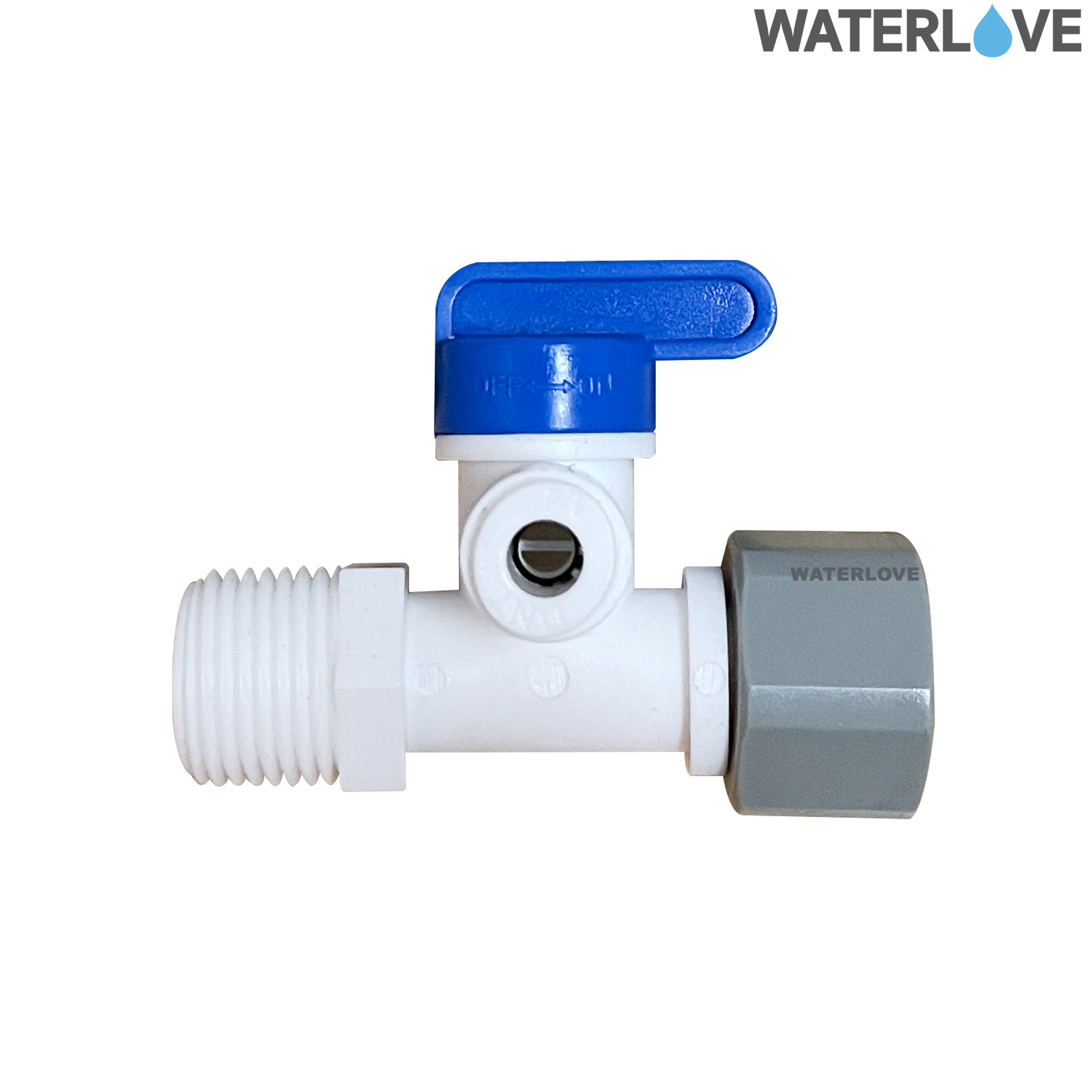 บอลวาล์ว 3 ทาง - เกลียวนอก 4 หุน เสียบสาย 2 หุน เกลียวใน 4หุน