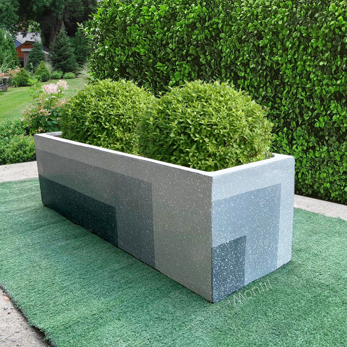 กระถางต้นไม้รางหมู set 10 ใบ ลงสีคุณภาพพร้อมเคลือบเงาสามารถวางได้ทั้งกลางแจ้งและในร่ม ขนาด 30*100* cm.