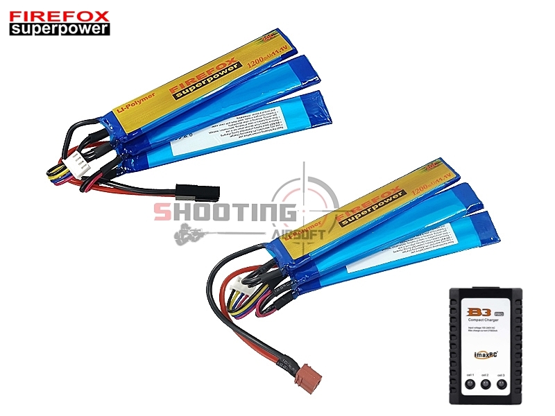 Set แบตลิโพ Firefox 20c 1200mAh 11.1v (แยกเซลล์) พร้อมเครื่องชาร์จ B3