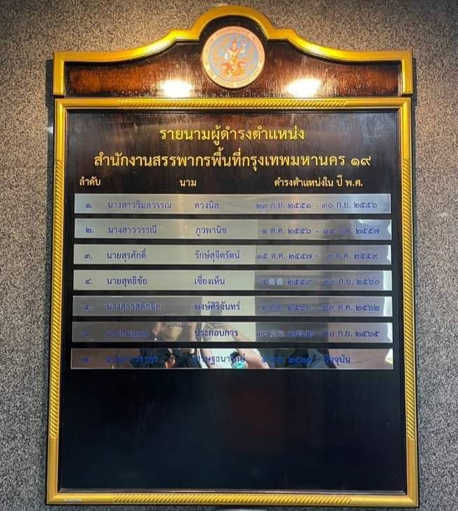 ป้ายทำเนียบ ป้ายผู้บังคับบัญชา ป้ายตำแหน่งผู้บริหาร รายนามผู้ดำรงตำแหน่ง ขนาด120x165cm.