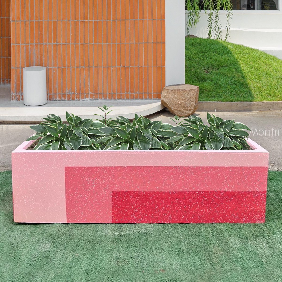 กระถางต้นไม้รางยาว set 10 ใบ ลงสีคุณภาพพร้อมเคลือบเงาสามารถวางได้ทั้งกลางแจ้งและในร่ม ขนาด 30*100* cm.