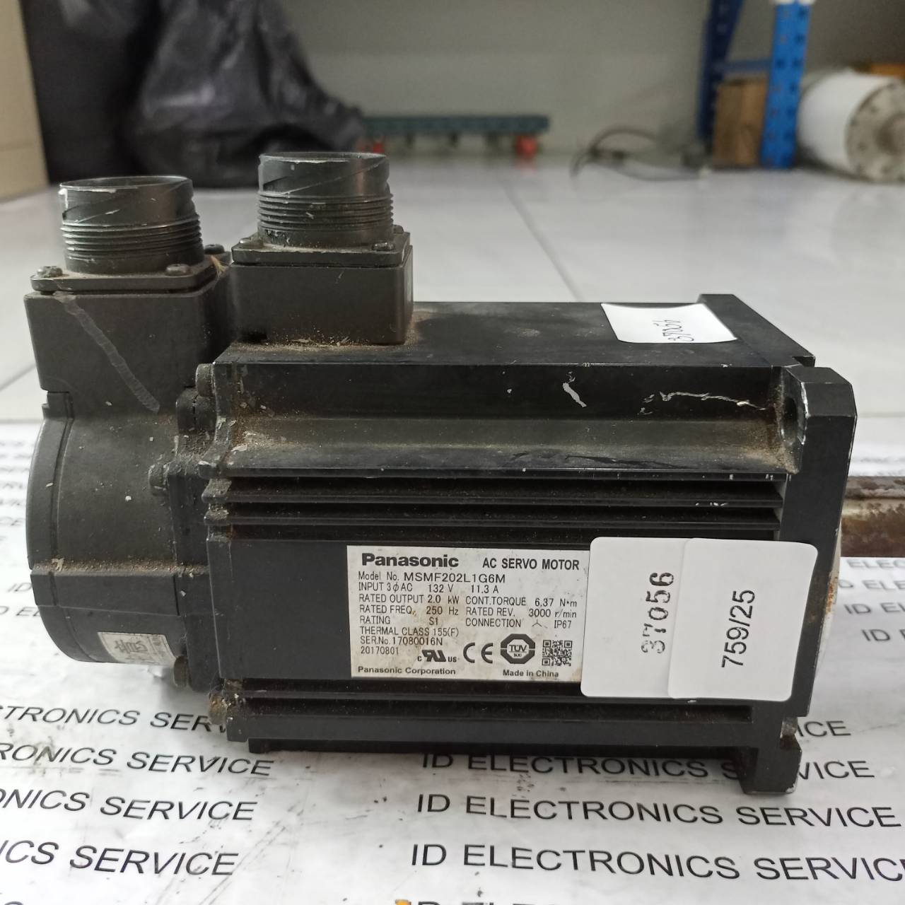 SERVO MOTOR " PANASONIC " MODEL : MSMF202L1G6M