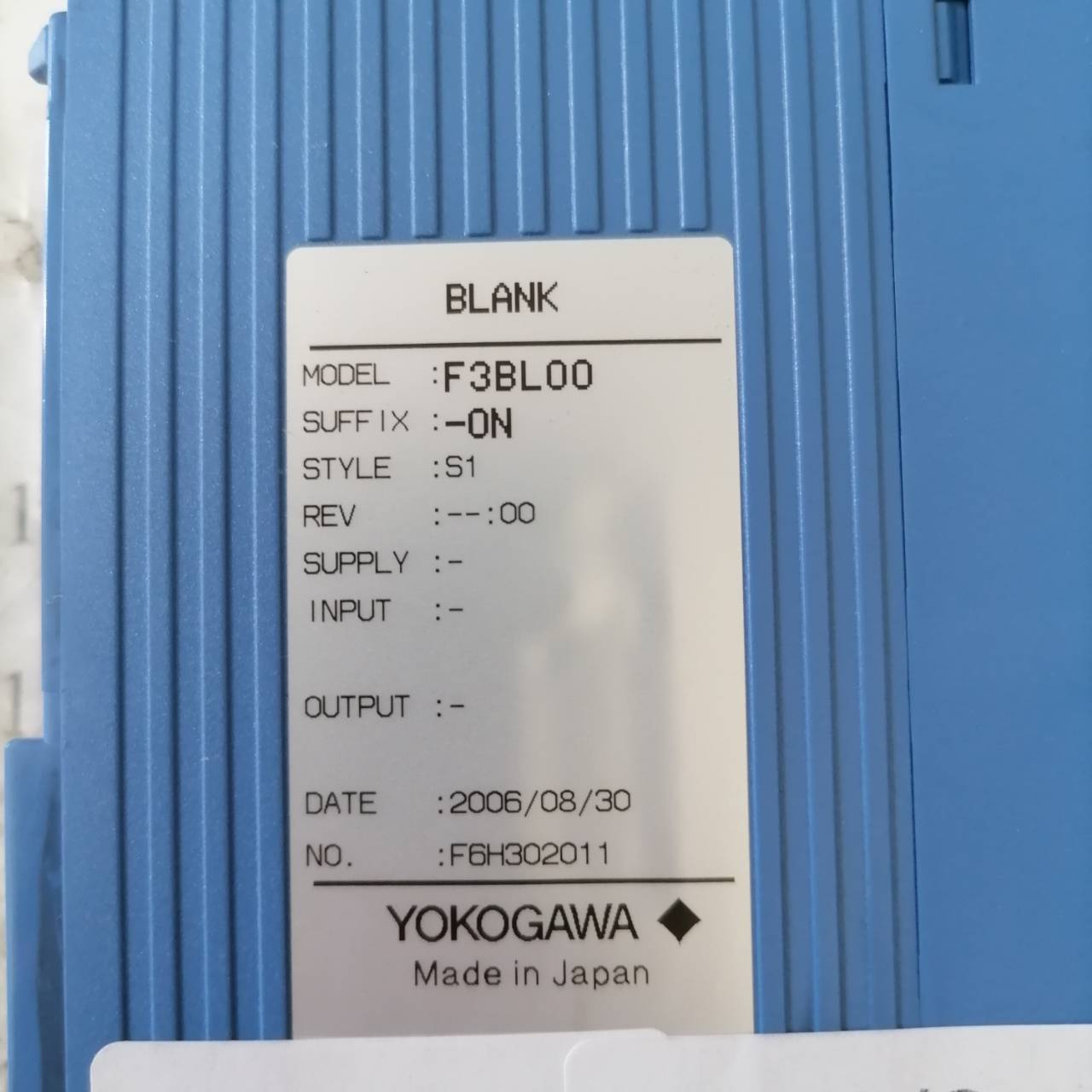 PLC " YOKOGAWA " MODEL : F3BL00