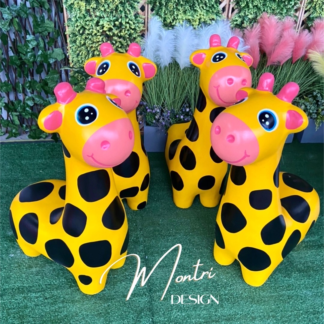 ชุดโต๊ะสนามปูนรูปยีราฟ โต๊ะปูนยีราฟ ชุดโต๊ะเก้าอี้ยีราฟ