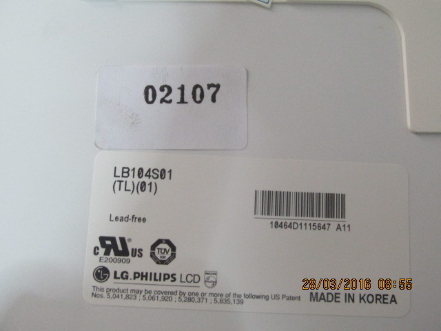 LCD PANEL " LG PHILIPS " MODEL : LB104S01