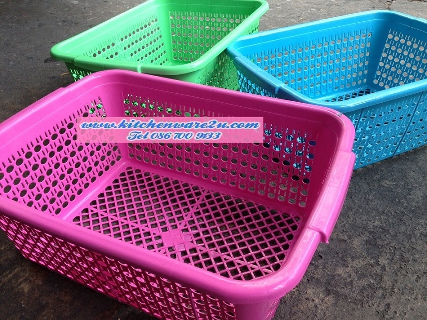 P09726 ตะแกรงเหลี่ยม ทรงลึก (35*45*17.5 cm) สีหวาน No.7049 (ราคาส่งต่อ 6 โหล: 72 ใบ:เฉลี่ย 230 บ/โหล)