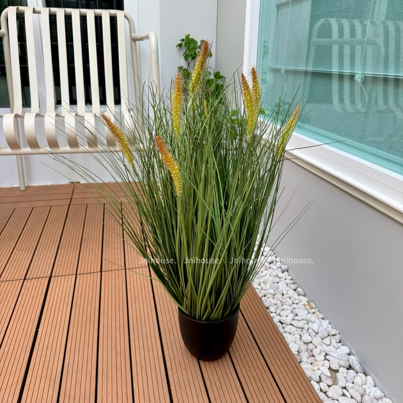 [พร้อมส่ง] Jnihouse : ต้นหญ้าประดิษฐ์กระถางดำ (Artificial Grass Potted)(Tree)