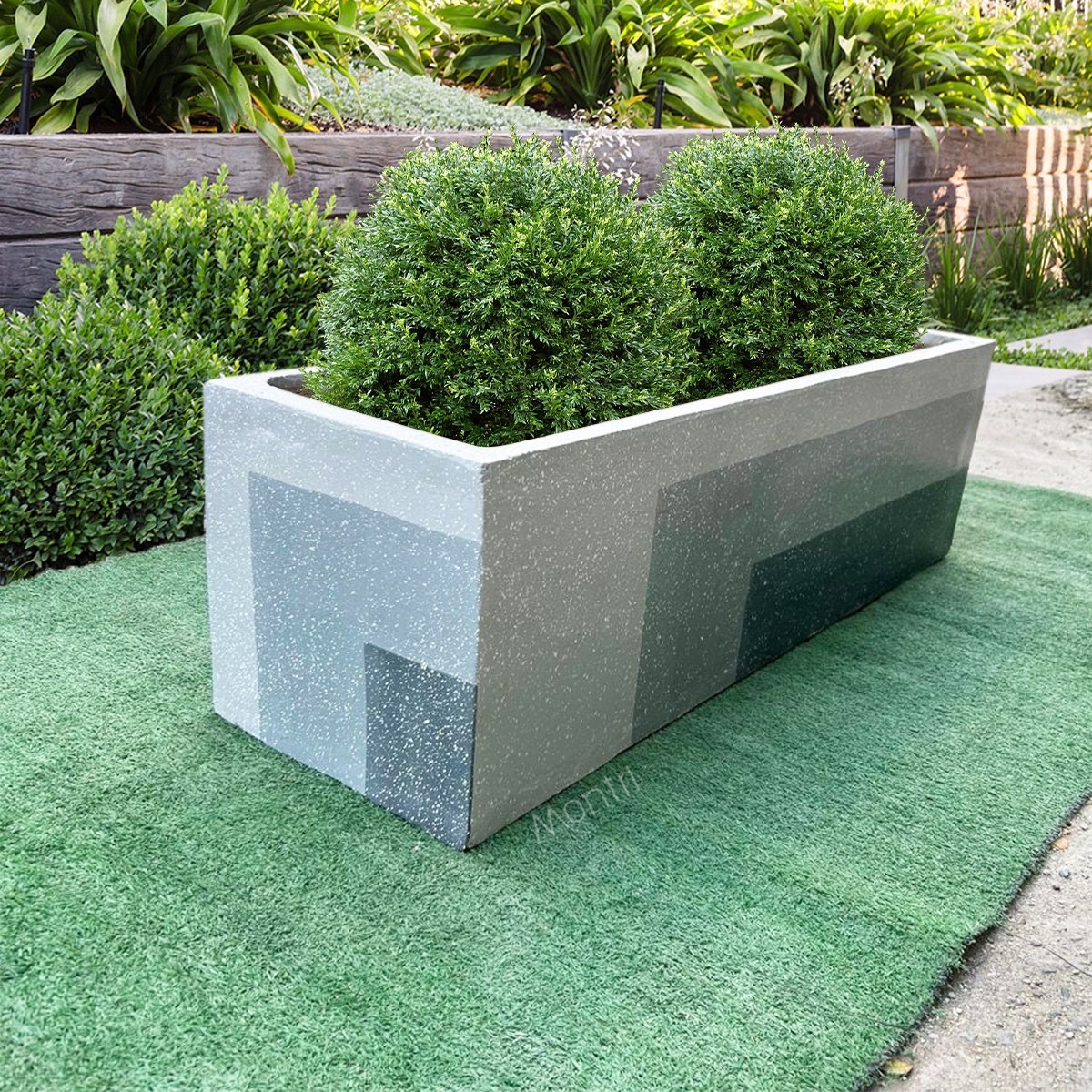 กระถางต้นไม้รางหมู set 10 ใบ ลงสีคุณภาพพร้อมเคลือบเงาสามารถวางได้ทั้งกลางแจ้งและในร่ม ขนาด 30*100* cm.