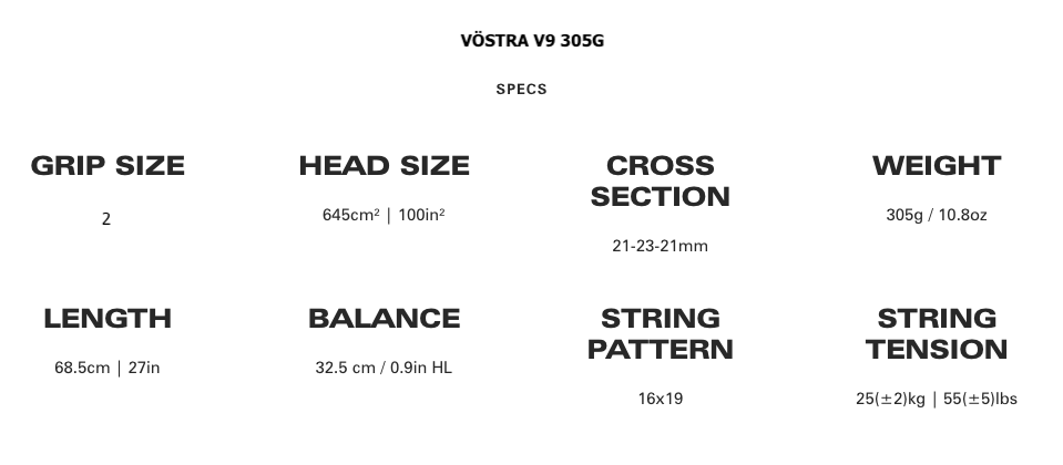 VÖSTRA V9 305g ไม้เทนนิส VOLKL