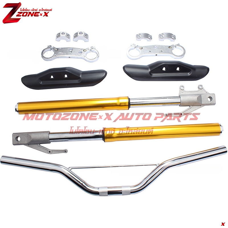 ชุดโช็คหน้า The Front Shocks for Super Dirt Mini Bike stock triple tree Dirt Mini Bike 47cc 49cc ZONE-X(โซน-เอ็กซ์) อะไหล่ Part