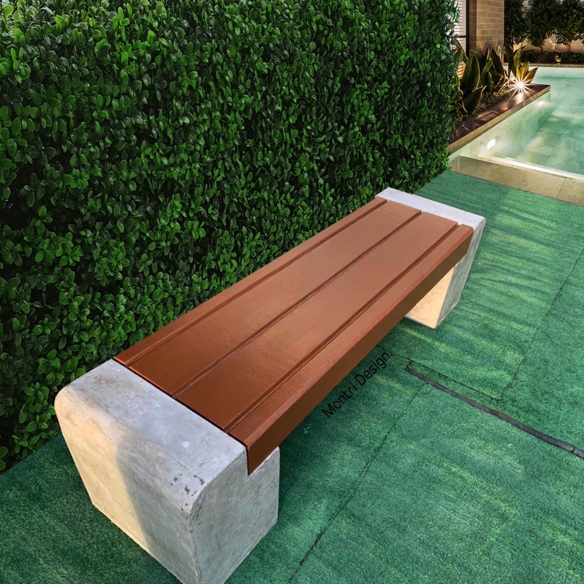 ม้านั่งสนาม เก้าอี้สนาม เก้าอี้คอนกรีต เก้าอี้ปูนเปลือย รุ่น Montridesign 02