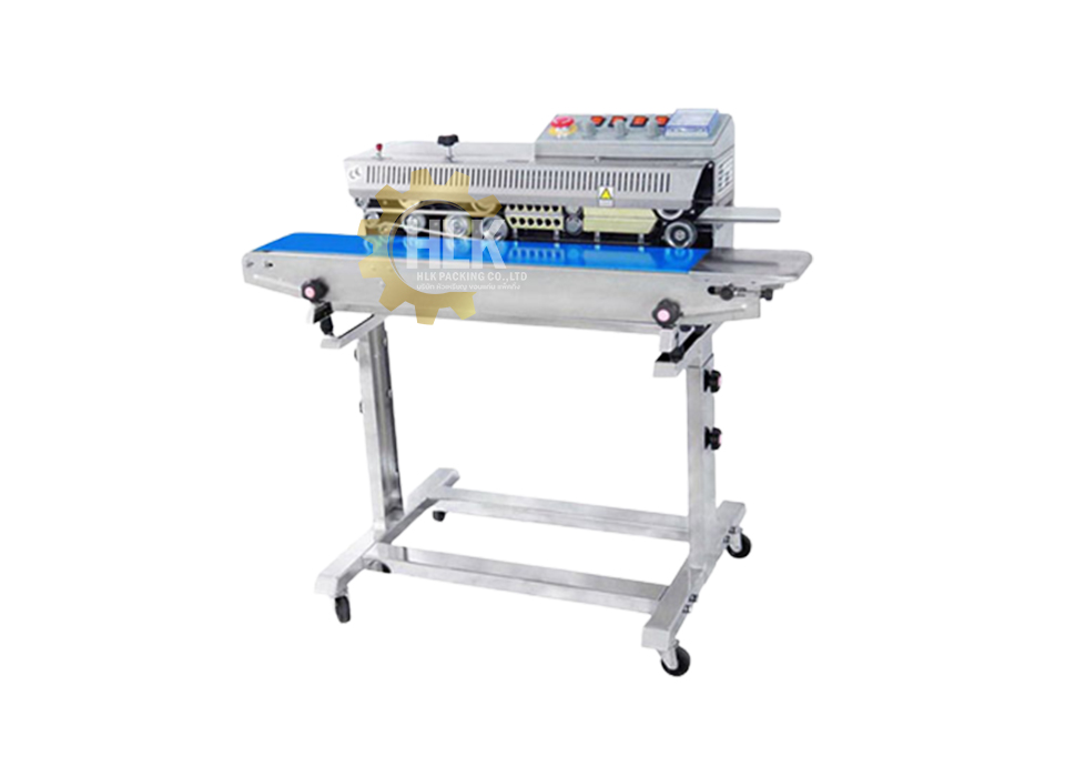 เครื่องซีลสายพานแนวนอน พิมพ์วันที่ มีล้อเลื่อน รุ่น Hualien: FRBM-810III