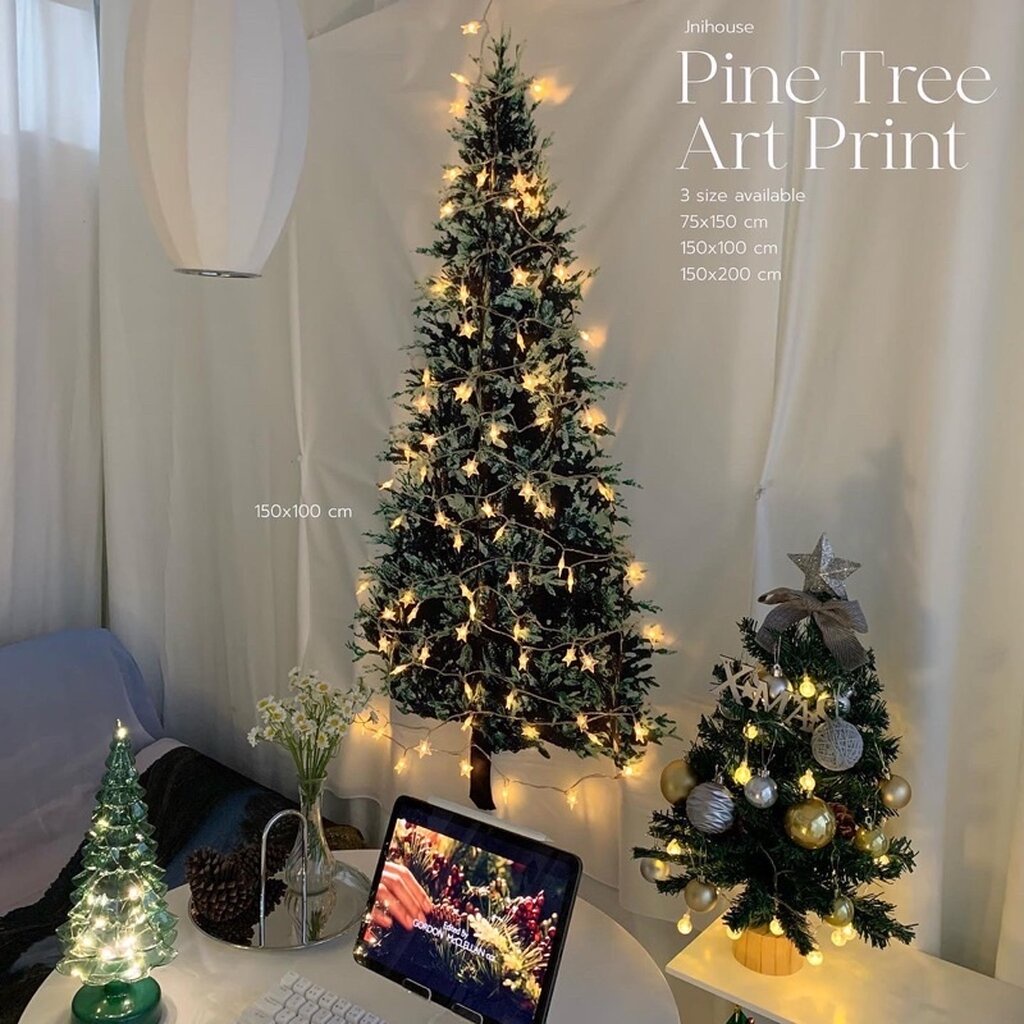 [พร้อมส่ง] Jnihouse : Pine Tree Art Print ผ้าต้นคริสต์มาสติดกำแพง