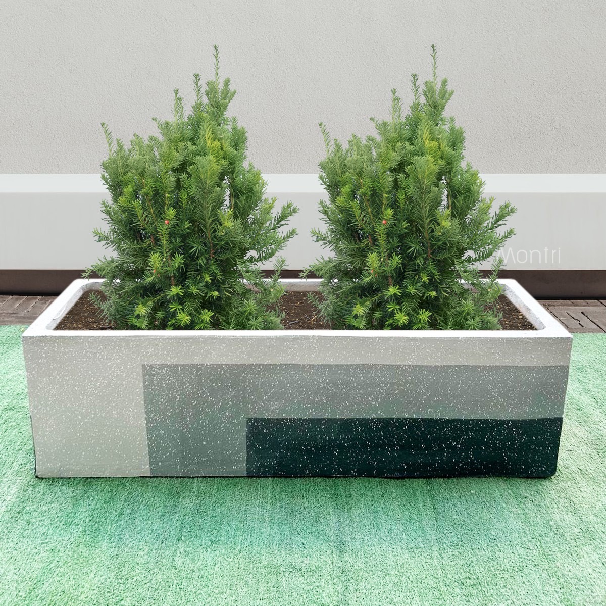 กระถางต้นไม้รางหมู set 10 ใบ ลงสีคุณภาพพร้อมเคลือบเงาสามารถวางได้ทั้งกลางแจ้งและในร่ม ขนาด 30*100* cm.