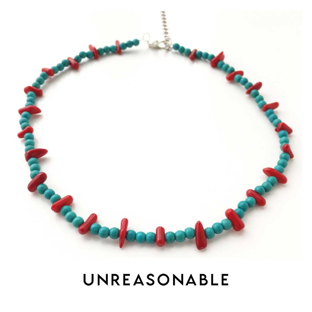สร้อยคอ Red Coral & Turquoise หินธรรมชาติ UA0721-01 Unreasonable Accessories