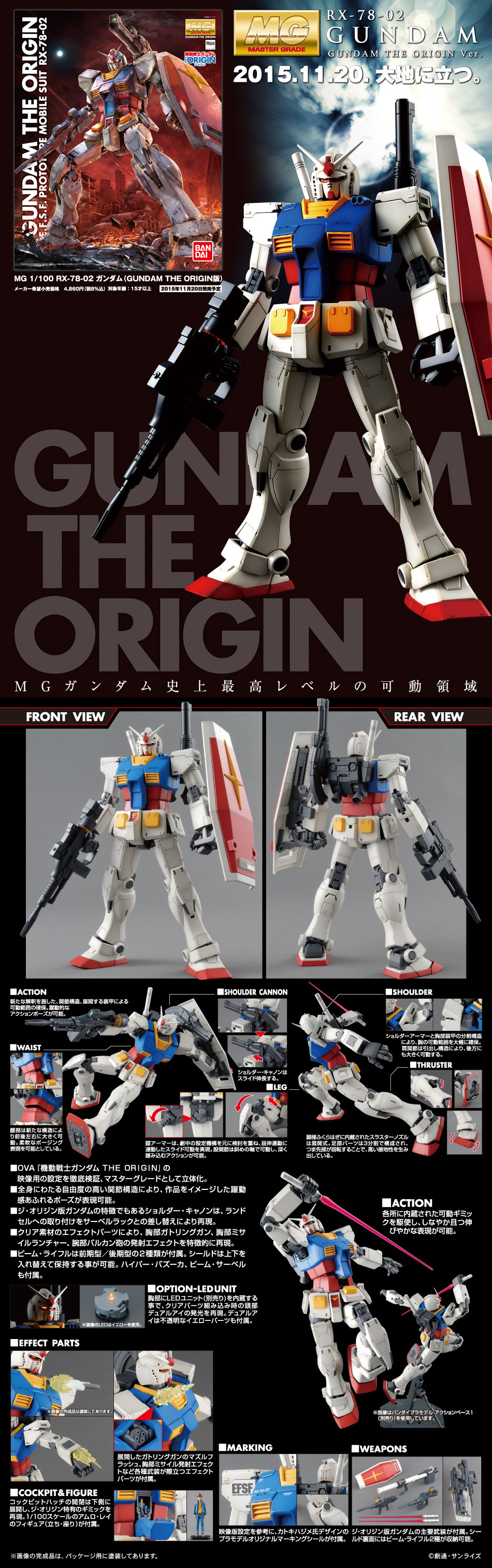 (MG) 1/100 RX-78-02 GUNDAM [THE ORIGIN VER.]