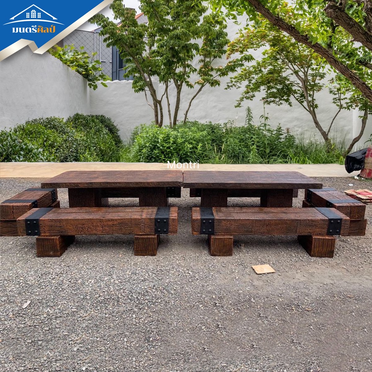 ชุดโต๊ะไม้หมอน ชุดโต๊ะไม้หมอน ขนาดยาว 3.6 เมตร นั่งได้ 18-20 ท่าน งานดีไซน์โดยคนไทย มีบริการจัดส่งพร้อมติดตั้งทั่วไทย