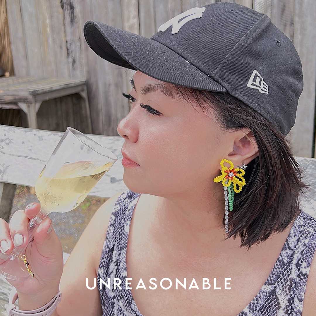 ต่างหูดอกไม้ สีเหลือง เพชร CZ ต่างหูคลิป ต่างหูก้านเงินแท้ น้ำหนักเบา UA0808-02 Unreasonable Accessories