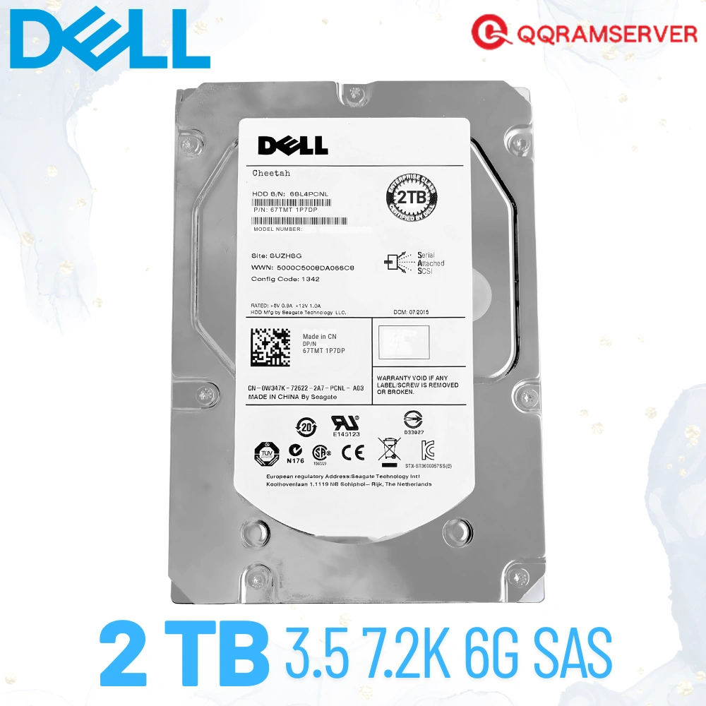 Dell Harddisk Server 2TB SAS 6Gbps 7.2K 67TMT 1P7DP HDD Server