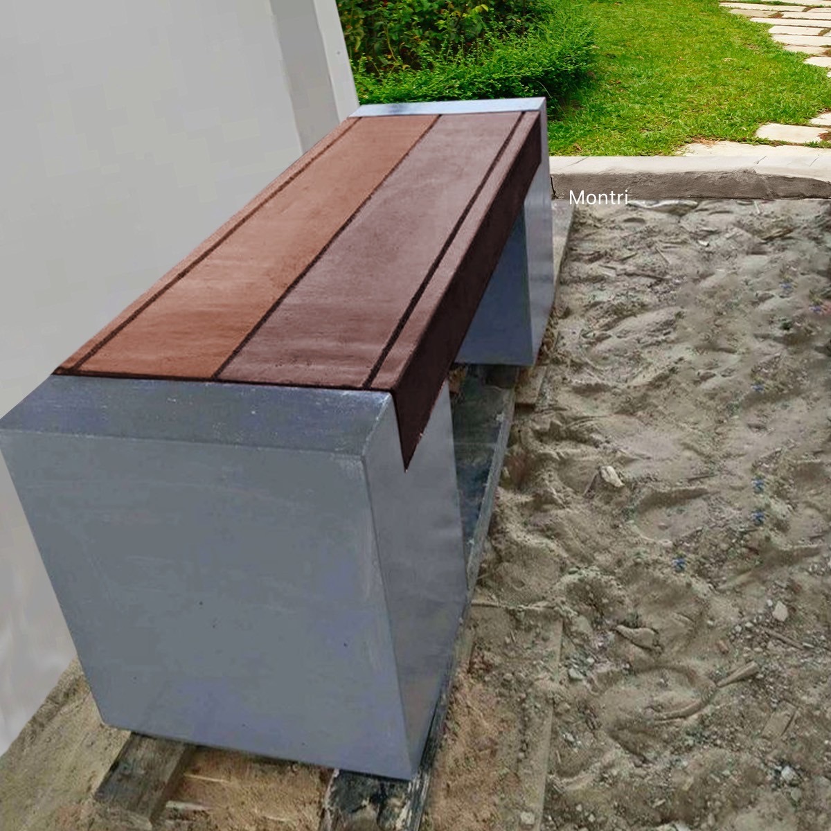 ม้านั่งสนาม แนวร่วมสมัย ดีไซน์แผ่นลายไม้สองสีสุดหรู ผสานขาสไตล์ลอฟท์ แข็งแรง ทนทาน เหมาะกับใช้งานกลางแจ้งหรือในร่ม