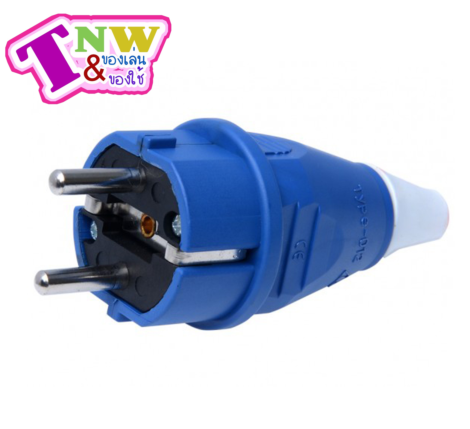 ปลั๊กตัวผู้ IP44 (2P+E) 16A สีน้ำเงิน 220-250V ซาเล่ Sa-le กราวน์มาตรฐานเยอรมัน SCHUKO ปลั๊กตัวผู้ขากลม