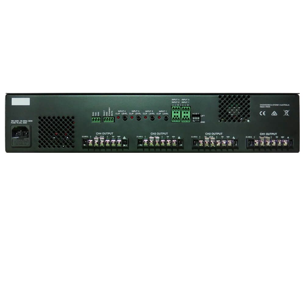 AUSTRALIAN MONITOR IS2250P Power Amplifier 2x250W, 100V, 70V and 4 Ohm with Full DSP, Ethernet Control