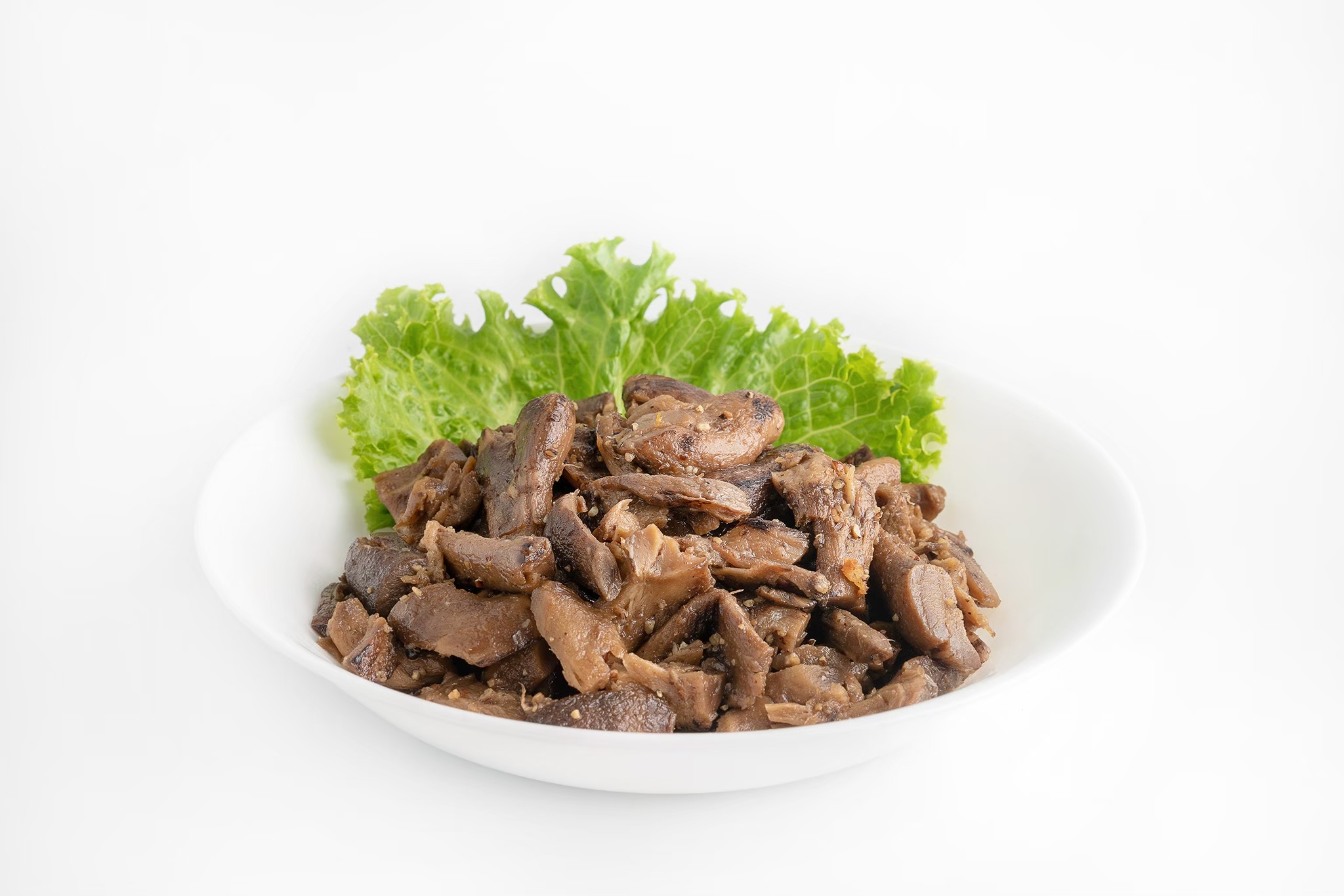 ขาเห็ดผัดพริกไทดำ (Stir fried mushroom’s stipe seasoned)