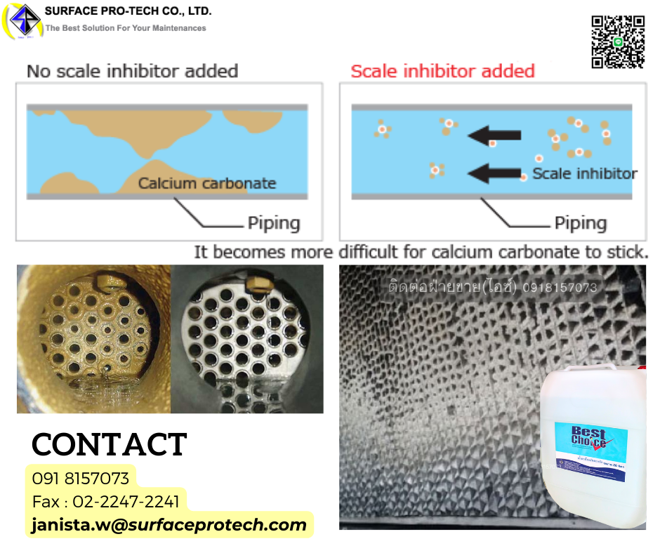 BestChoice Scale-Inhibitor น้ำยาป้องกันตะกรัน ตะกอนอุดตัน น้ำยาแอนตี้สเกลในคูลลิ่ง-ติดต่อฝ่ายขาย(ไอซ์)0918157073ค่ะ