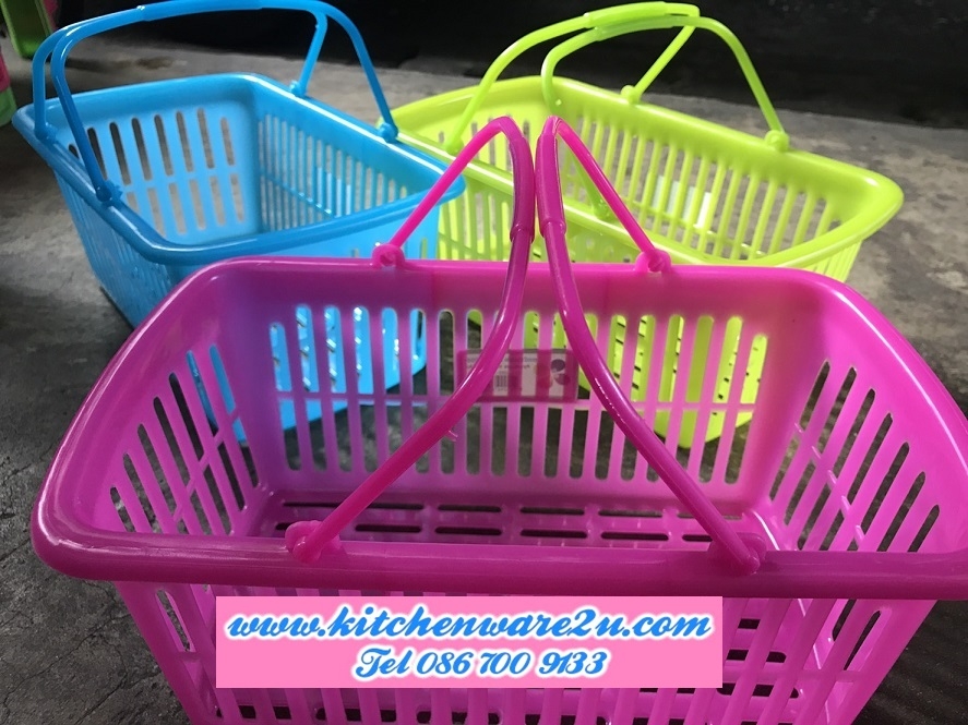 P10330 ตะกร้าหูหิ้ว เอนกประสงค์ (18*31*13 cm) เกรดเอ สีหวาน (ราคาส่งต่อ 1 โหล: 12 ใบ:ขายส่งทุกอย่าง 20 บาท)