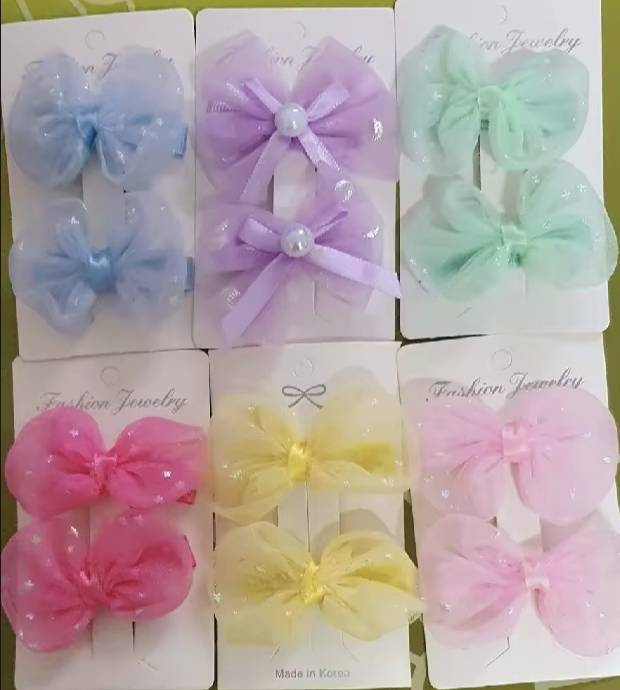 💗 มาหยากิ๊ฟช้อป 💗 กิ๊บกระต่าย กิ๊บหูแมว กิ๊บโบว์น่ารัก สีสดใส สำหรับเด็กผู้หญิง (2ชิ้น/แพ็ค)