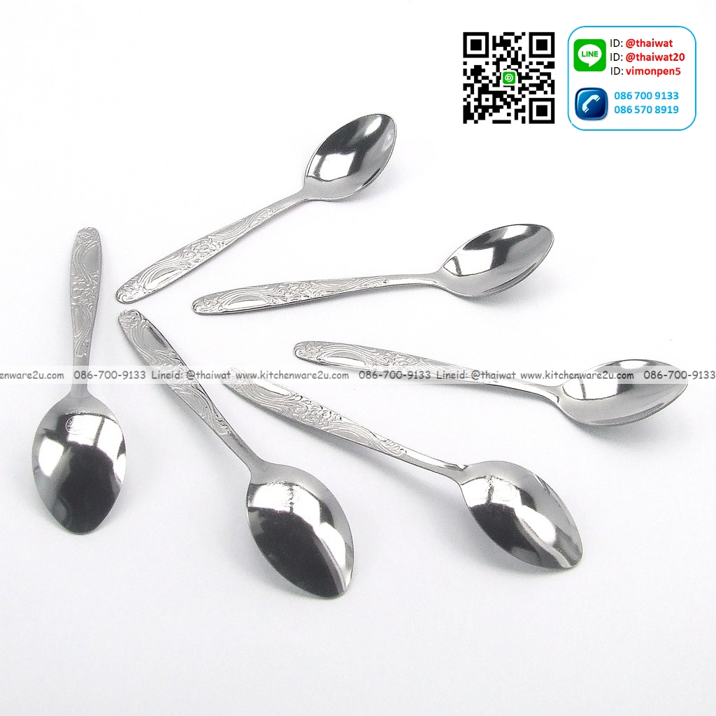 P12636 ช้อนกาแฟสแตนเลส หนา 1 มิล ลายไอด้า จากัวร์แท้ No.200261 ราคาขายส่งต่อ 120 โหล: 1440 อัน: เฉลี่ย 45 บต่อโหล