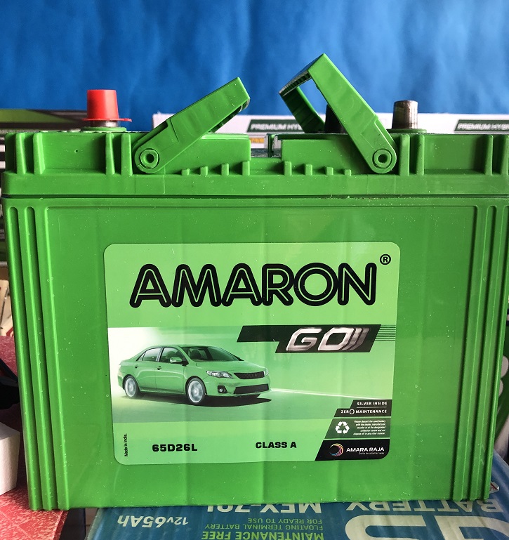 แบตเตอรี่รถยนต์ รถเก๋งขนาดใหญ่ หรือกระบะ ขนาด 60 แอมป์ รุ่น AMARON 65D26L GO