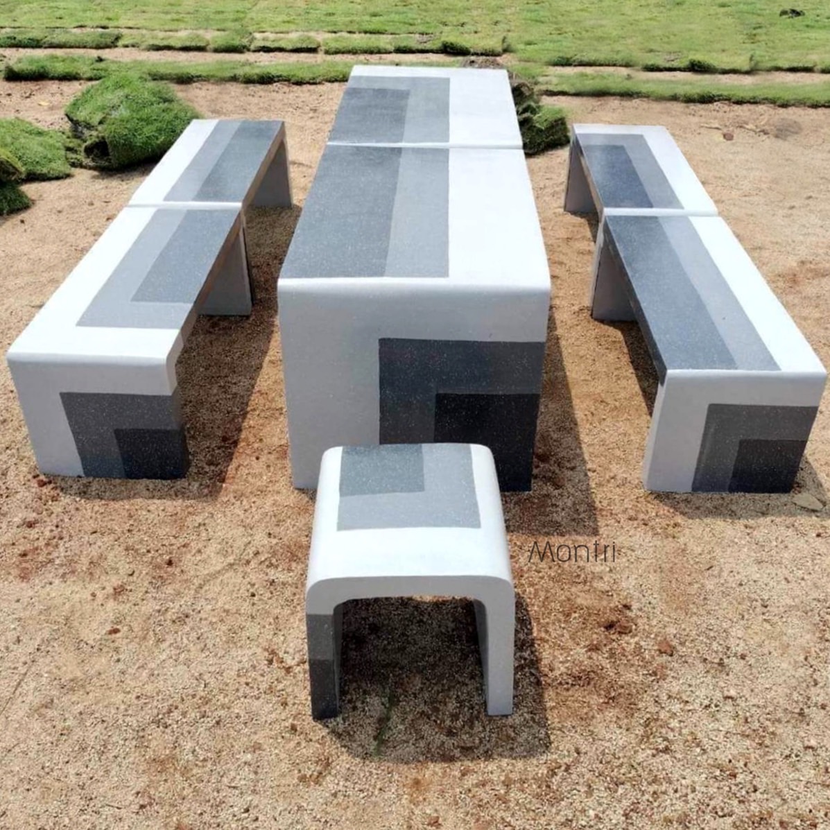 ชุดโต๊ะสนาม ชุดโต๊ะปูนซีเมนตร์ รุ่น Jumbo Loft ลายหินอ่อน (เป็นราคาสินค้ายังไม่รวมค่าส่ง) โต๊ะสนามกลางแจ้ง โต๊ะสนาม