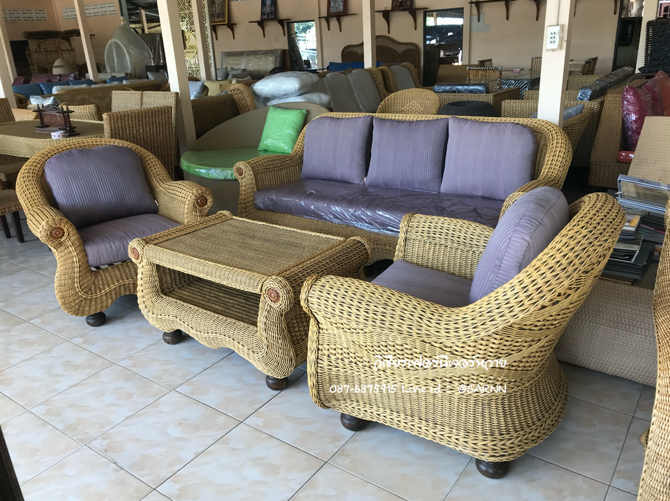 ชุดรับแขกหวายแท้สุพรรณหงส์