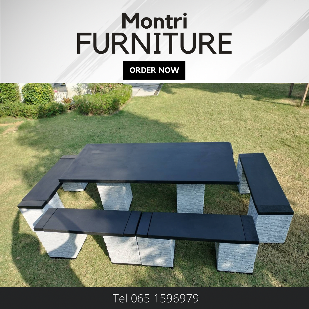 ชุดโต๊ะสนาม โต๊ะปูนสนาม โต๊ะโมเดิร์น โต๊ะปูนสนามโมเดิร์น ชุด 12 ที่นั่ง พาดยาว