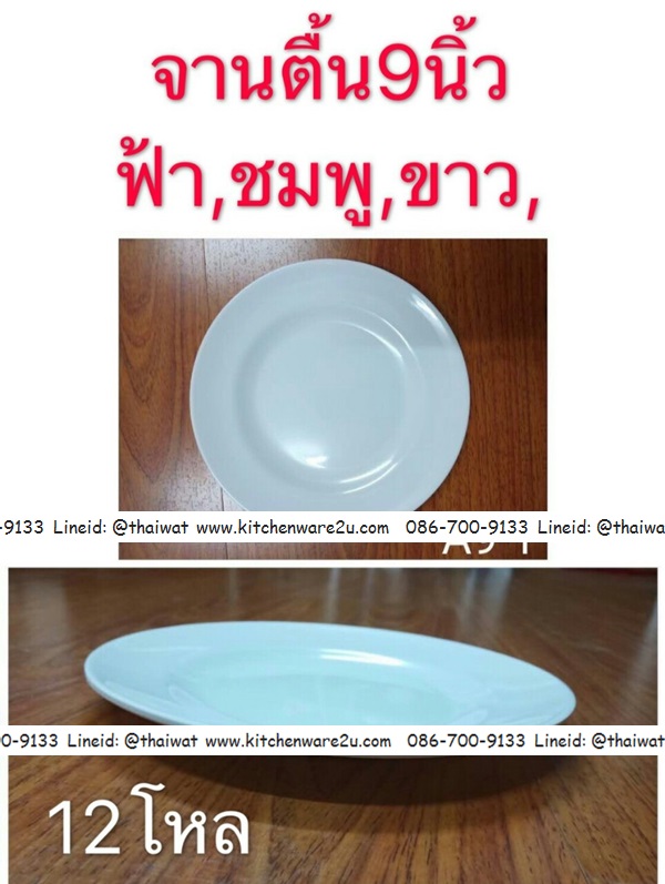 P10084 จานพลาสติก 9 นิ้ว ทรงตื้น สีขาว ใส่อาหารได้ ขายยกลัง (ราคาส่งต่อ 1 ลัง: 12 โหล: 144 ใบ:เฉลี่ย 180 บต่อโหล) ขายส่งทุกอย่าง 20 บาท
