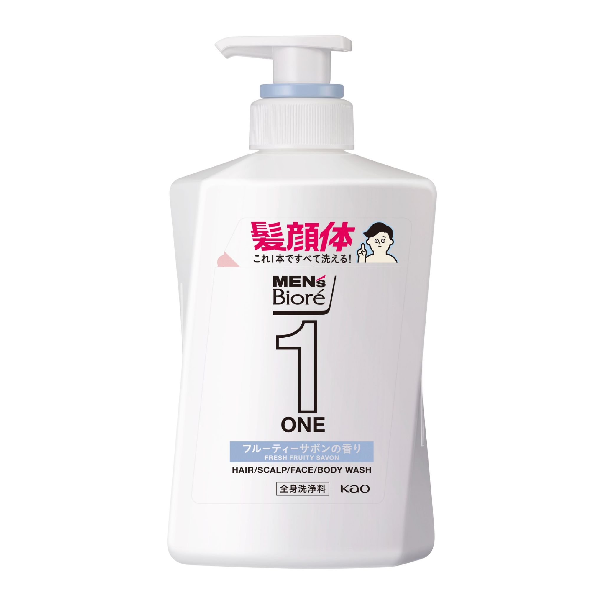 Biore Men ONE All In One 480ml สบู่อาบน้ำกลิ่น Fresh Fruity Savon