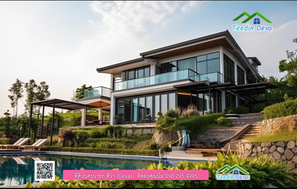 แบบบ้านโมเดิร์น บ้านพักตากอากาศ ออกแบบ เน้นมองเห็น "วิวภูเขา"