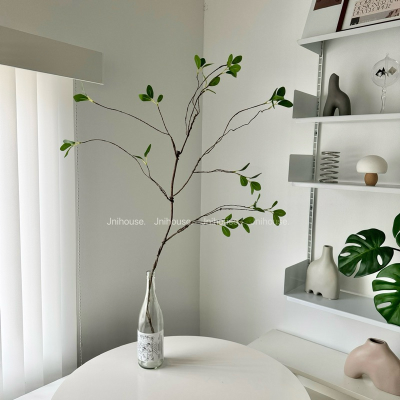[พร้อมส่ง] Jnihouse : กิ่งไม้ประดิษฐ์สูง 100 cm (มีใบตามปลายก้าน)