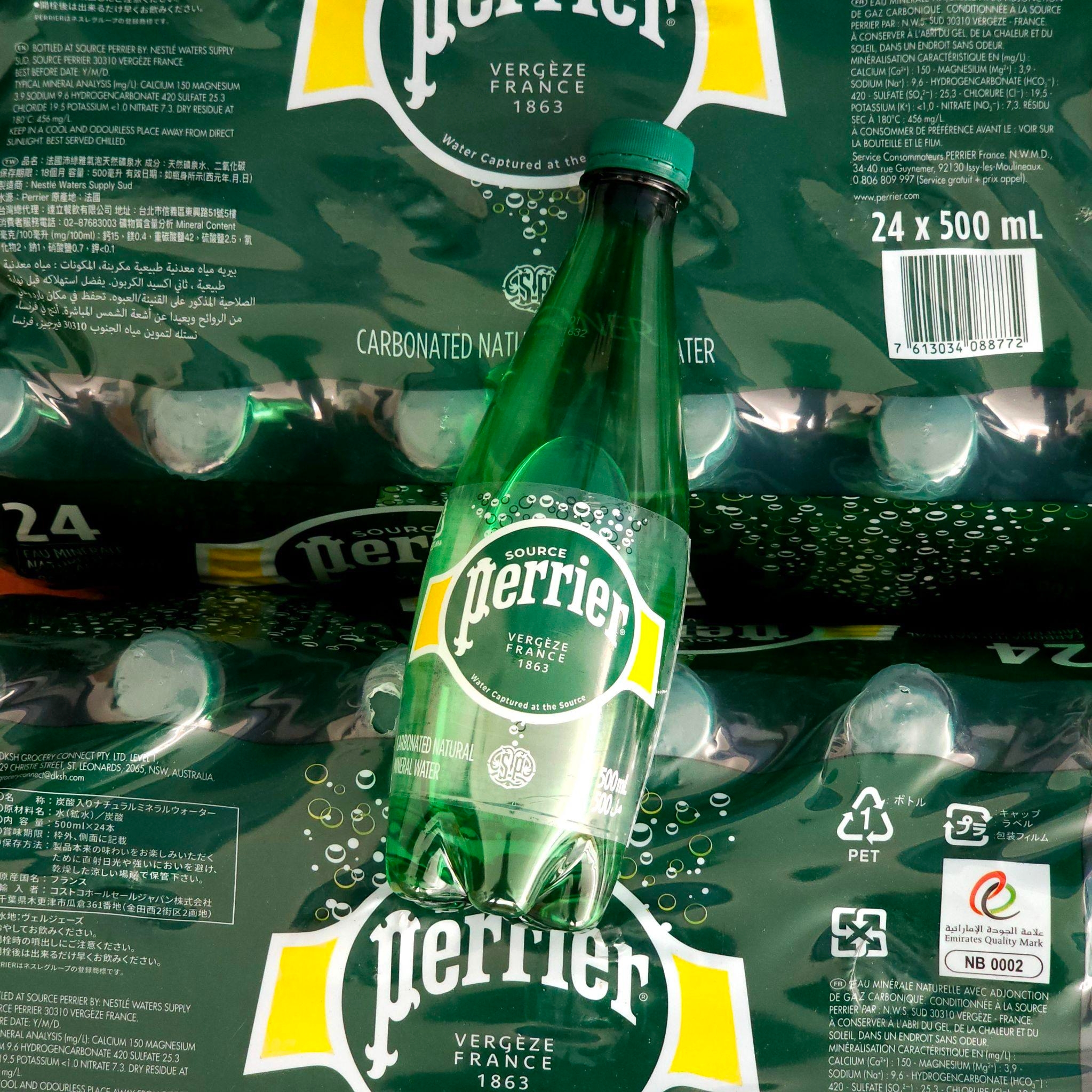 Perrier น้ำแร่ธรรมชาติอัดแก๊ส ความซ่าระดับพรีเมียมจากฝรั่งเศส 500 ml. ยกลัง (24 ขวด)