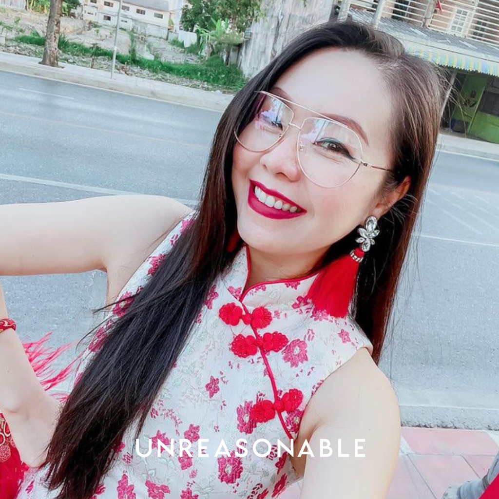 ต่างหูพู่ Tassel Earrings สีแดง ต่างหูคลิป ต่างหูก้านเงินแท้ น้ำหนักเบา สวยใส่สบาย UA0111-06 Unreasonable Accessories