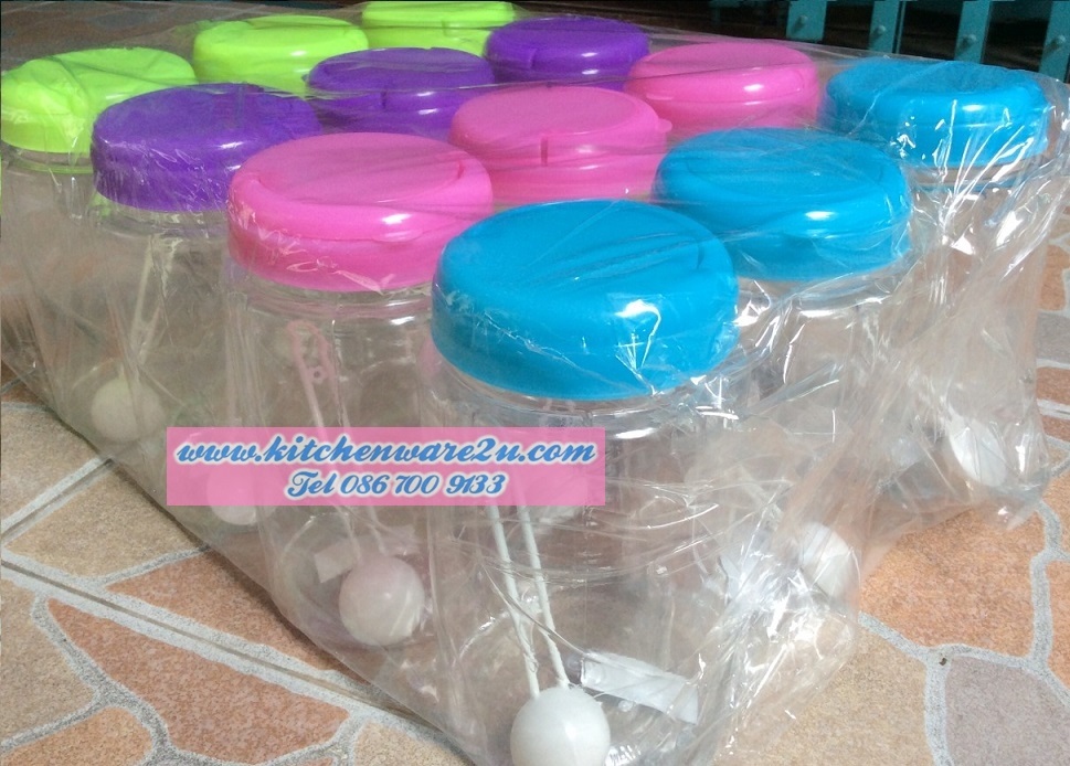 P02565 ขวดโหลพลาสติกใส ปาก 3 นิ้ว เกรดเอ ราคาส่งต่อ 1 โหล: 12 ใบ