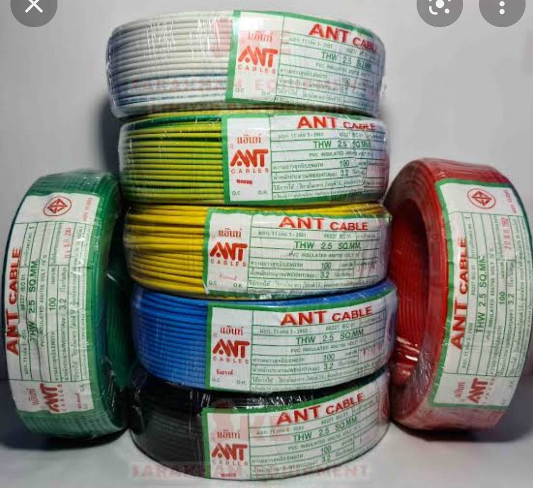 สายไฟ THW 1x2.5 SQ.MM ยาว100M ยี่ห้อ ANT CABLE