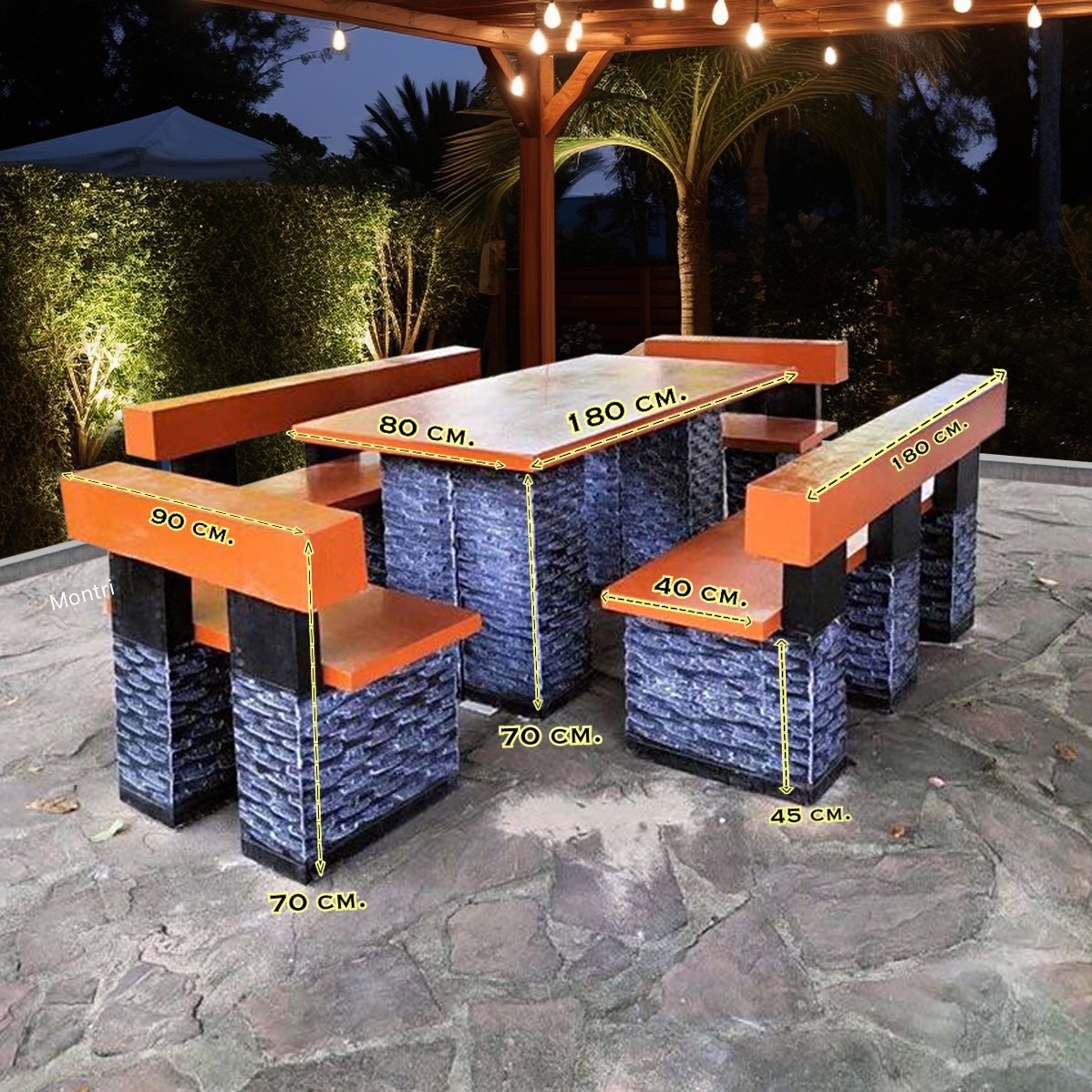 ชุดโต๊ะสนามกลางแจ้ง รองรับได้ถึง 10-12 ท่าน เหมาะสำหรับการสังสรรค์ทุกโอกาส